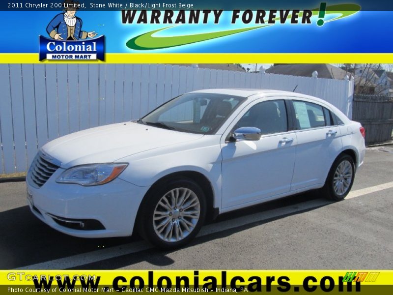 Stone White / Black/Light Frost Beige 2011 Chrysler 200 Limited