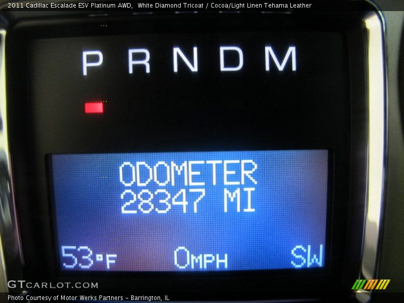 White Diamond Tricoat / Cocoa/Light Linen Tehama Leather 2011 Cadillac Escalade ESV Platinum AWD
