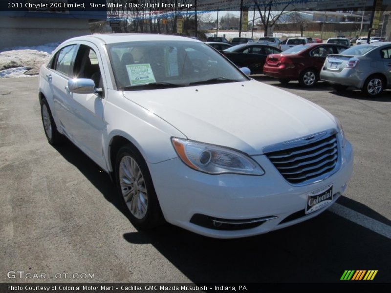 Stone White / Black/Light Frost Beige 2011 Chrysler 200 Limited
