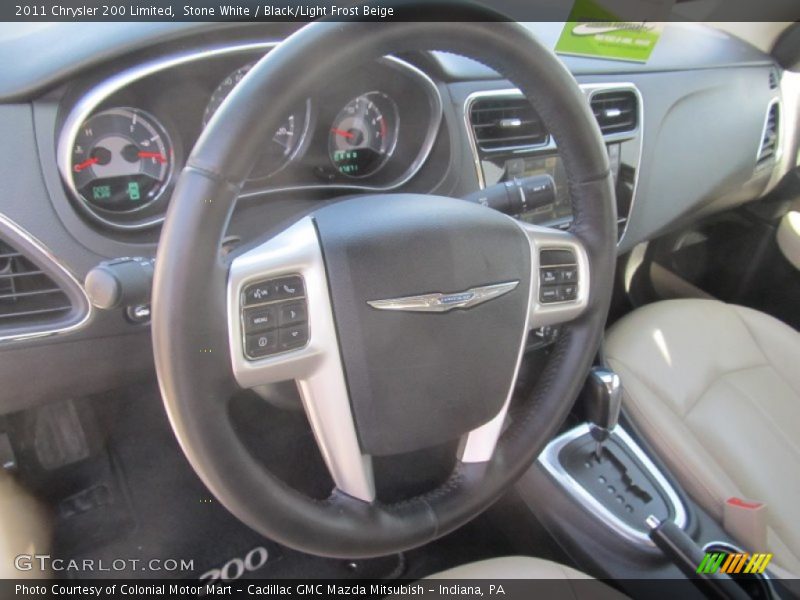 Stone White / Black/Light Frost Beige 2011 Chrysler 200 Limited