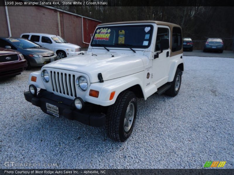 Stone White / Green/Khaki 1998 Jeep Wrangler Sahara 4x4