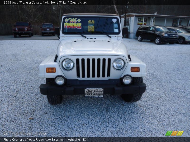 Stone White / Green/Khaki 1998 Jeep Wrangler Sahara 4x4