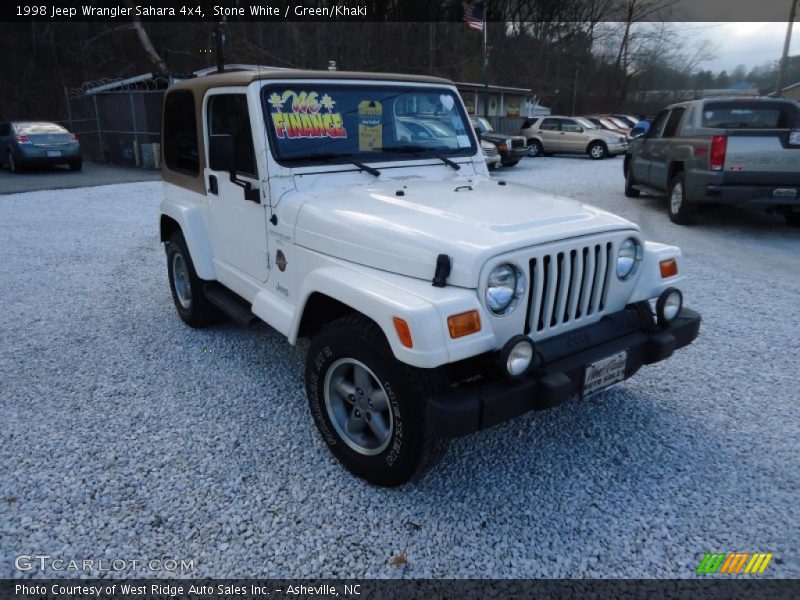 Stone White / Green/Khaki 1998 Jeep Wrangler Sahara 4x4