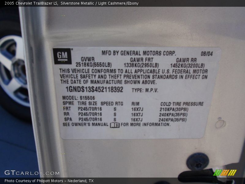 Silverstone Metallic / Light Cashmere/Ebony 2005 Chevrolet TrailBlazer LS