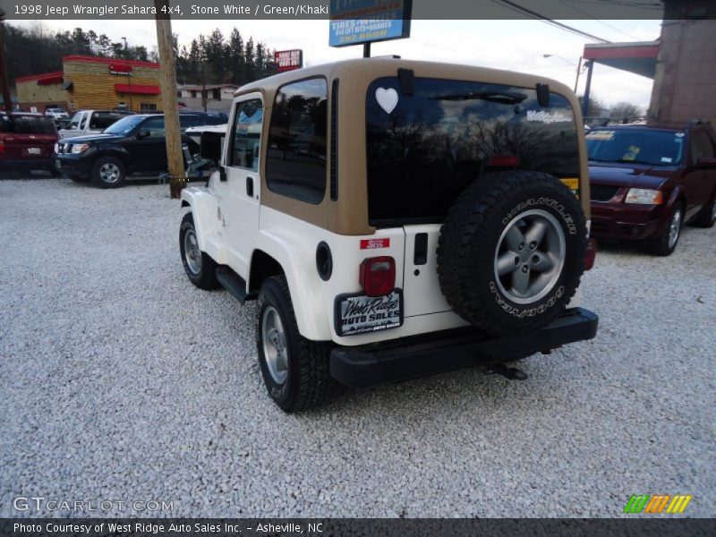 Stone White / Green/Khaki 1998 Jeep Wrangler Sahara 4x4