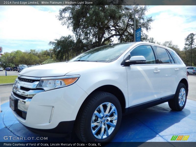 White Platinum / Medium Light Stone 2014 Ford Edge Limited