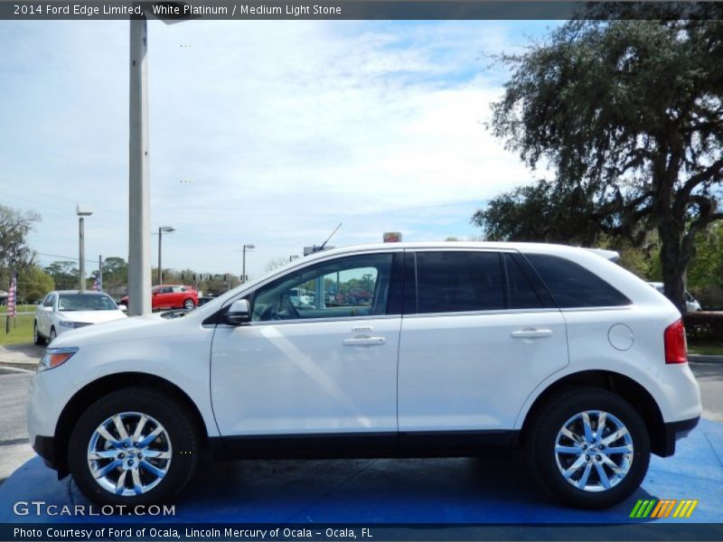 White Platinum / Medium Light Stone 2014 Ford Edge Limited