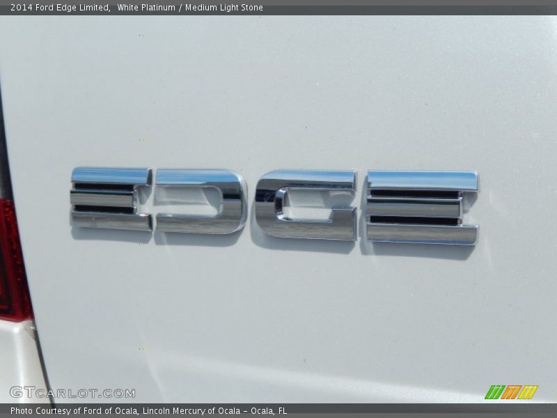 White Platinum / Medium Light Stone 2014 Ford Edge Limited