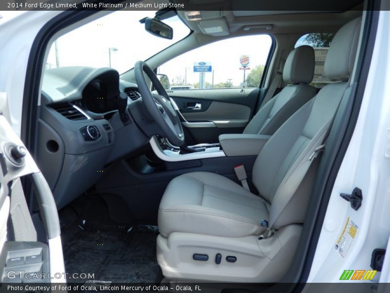 White Platinum / Medium Light Stone 2014 Ford Edge Limited