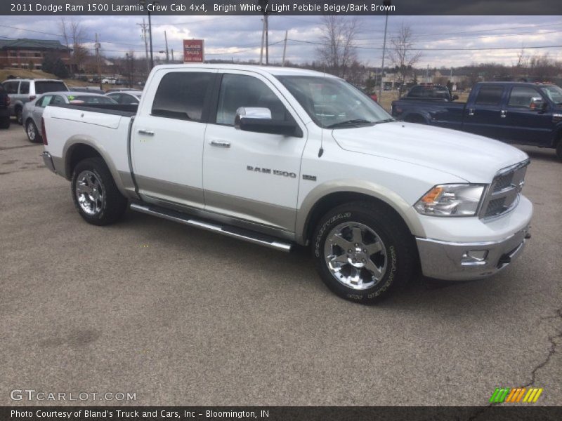 Bright White / Light Pebble Beige/Bark Brown 2011 Dodge Ram 1500 Laramie Crew Cab 4x4