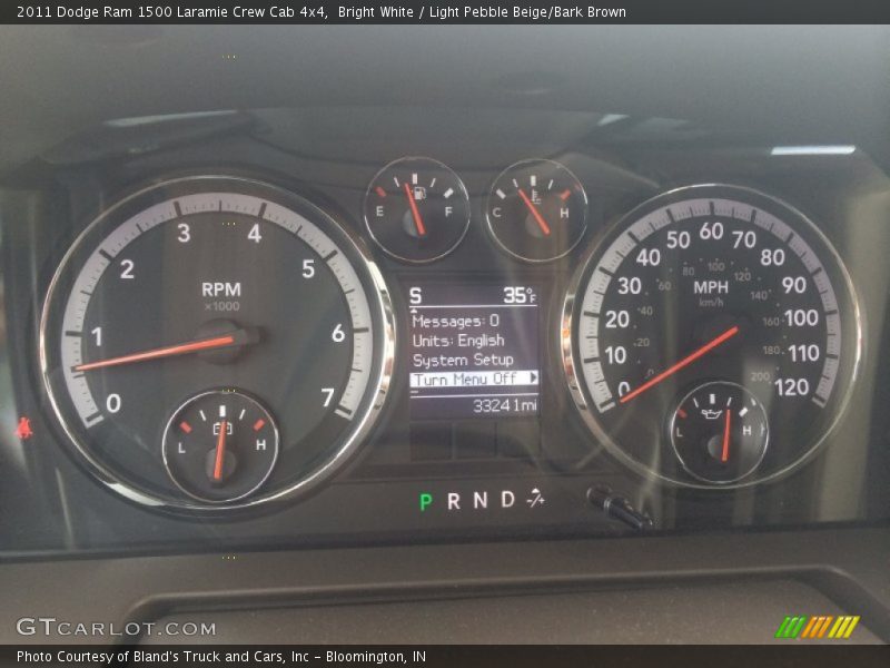 Bright White / Light Pebble Beige/Bark Brown 2011 Dodge Ram 1500 Laramie Crew Cab 4x4