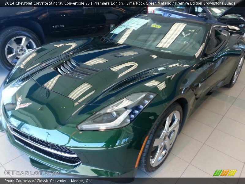 Lime Rock Green Metallic / Premire Edition Brownstone Suede 2014 Chevrolet Corvette Stingray Convertible Z51 Premiere Edition
