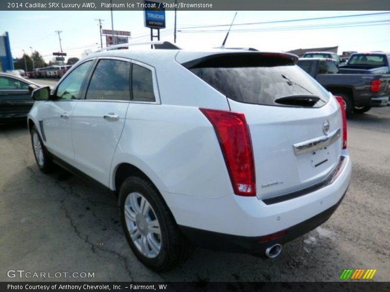 Platinum Ice Tricoat / Shale/Brownstone 2014 Cadillac SRX Luxury AWD