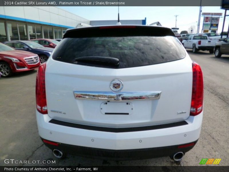 Platinum Ice Tricoat / Shale/Brownstone 2014 Cadillac SRX Luxury AWD