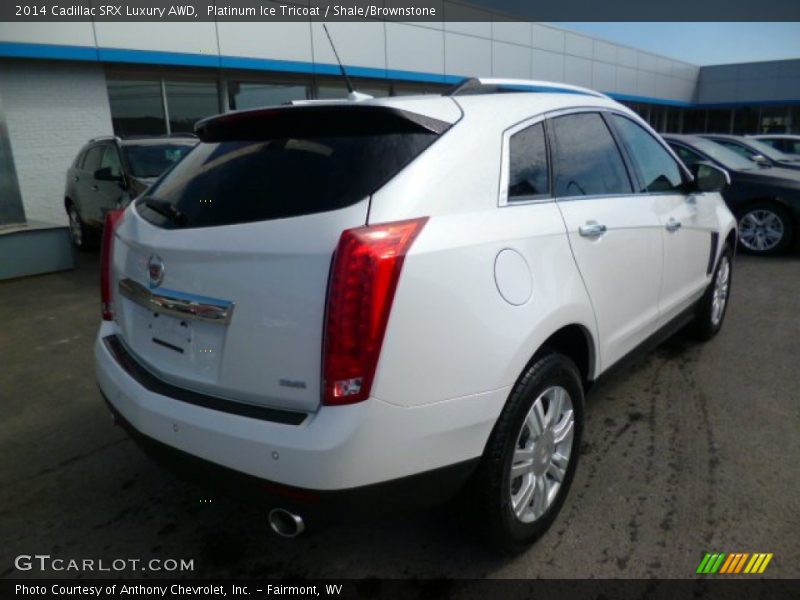 Platinum Ice Tricoat / Shale/Brownstone 2014 Cadillac SRX Luxury AWD