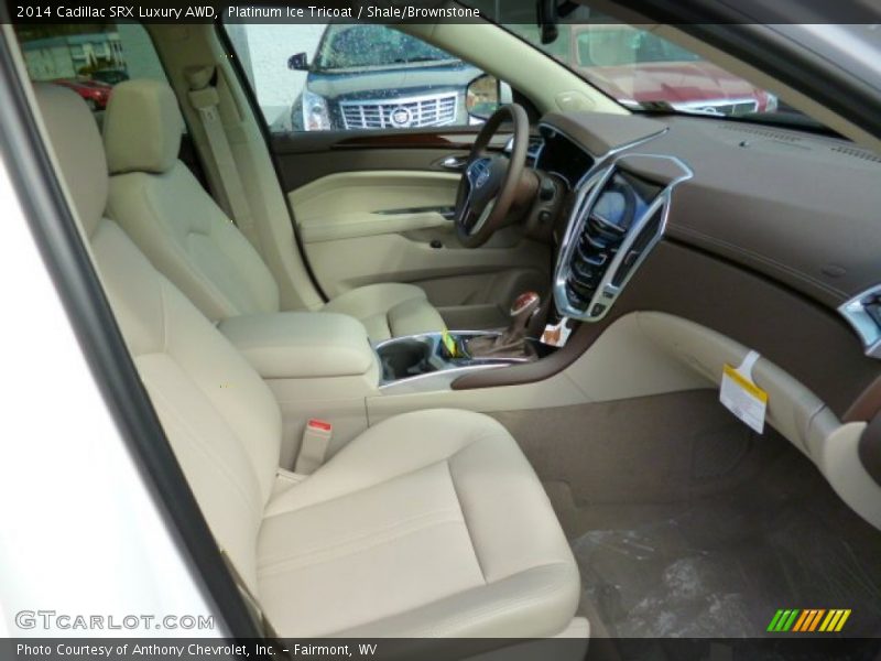 Platinum Ice Tricoat / Shale/Brownstone 2014 Cadillac SRX Luxury AWD