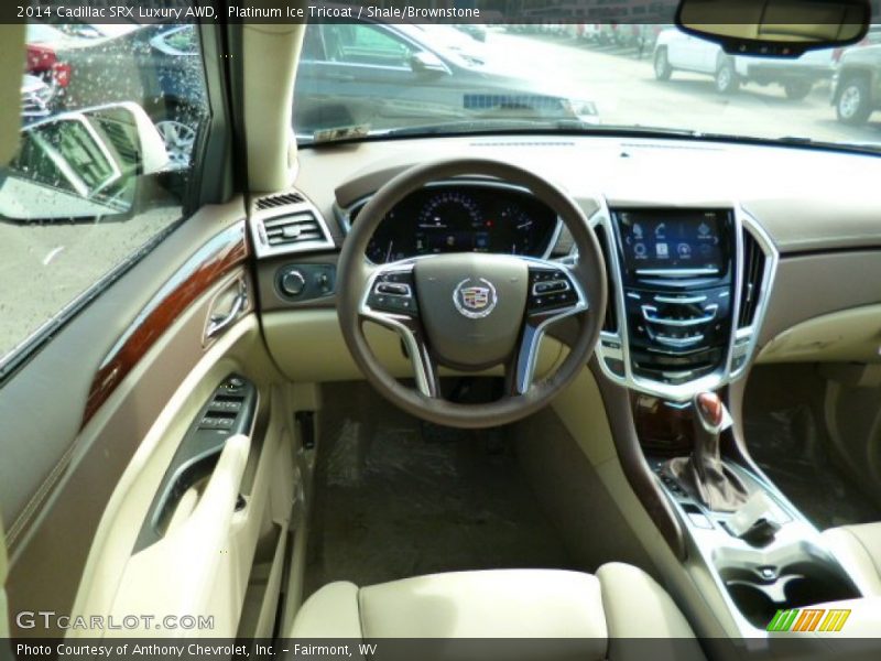 Platinum Ice Tricoat / Shale/Brownstone 2014 Cadillac SRX Luxury AWD