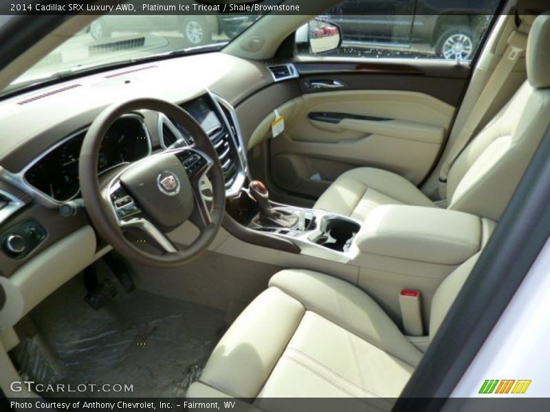 Platinum Ice Tricoat / Shale/Brownstone 2014 Cadillac SRX Luxury AWD