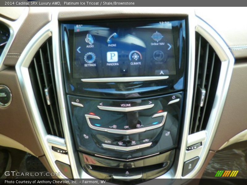 Platinum Ice Tricoat / Shale/Brownstone 2014 Cadillac SRX Luxury AWD