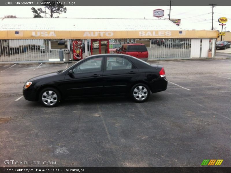 Black / Beige 2008 Kia Spectra EX Sedan