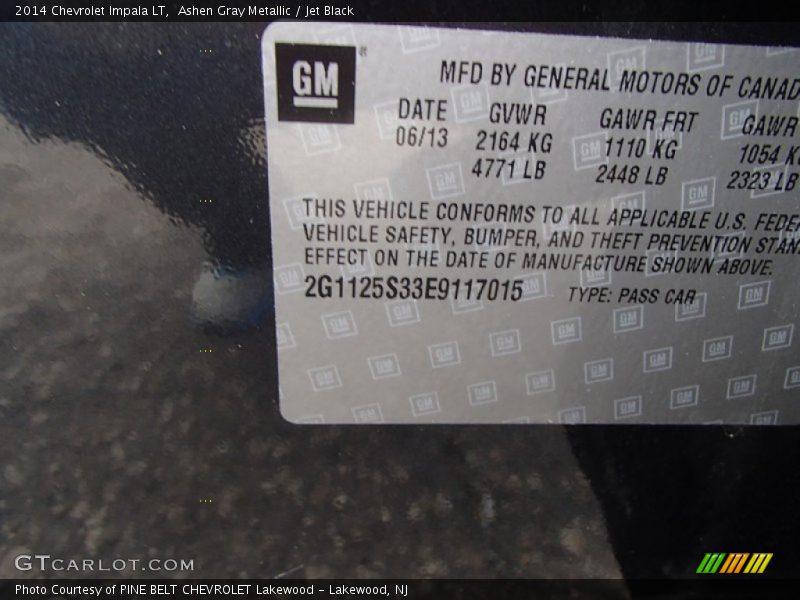 Ashen Gray Metallic / Jet Black 2014 Chevrolet Impala LT