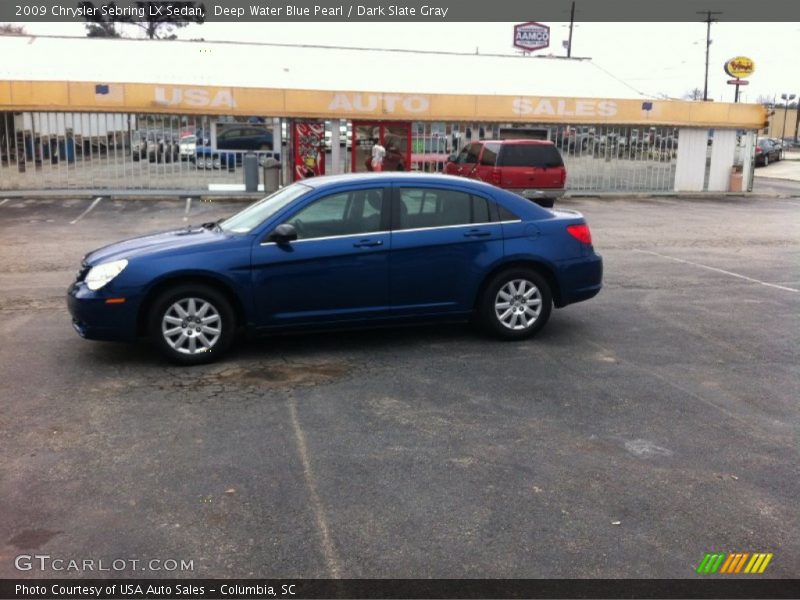 Deep Water Blue Pearl / Dark Slate Gray 2009 Chrysler Sebring LX Sedan