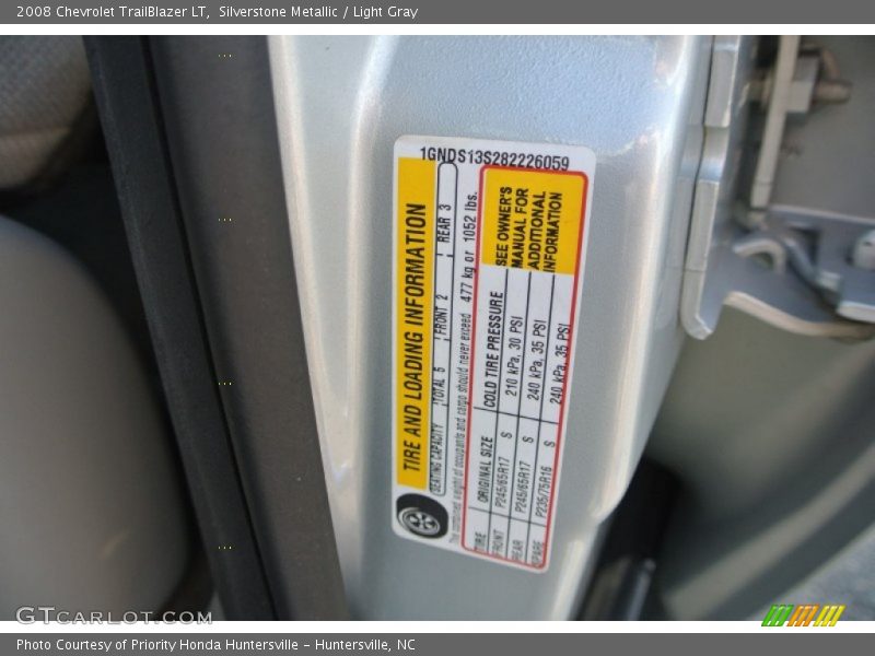 Silverstone Metallic / Light Gray 2008 Chevrolet TrailBlazer LT