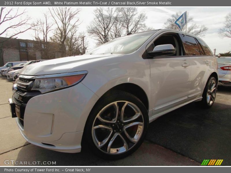 White Platinum Metallic Tri-Coat / Charcoal Black/Silver Smoke Metallic 2012 Ford Edge Sport AWD