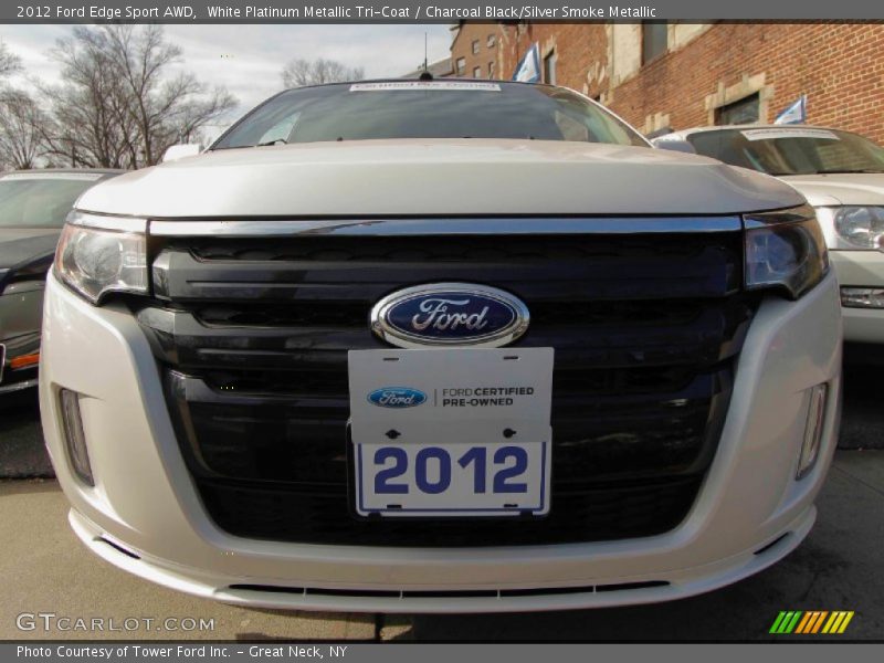 White Platinum Metallic Tri-Coat / Charcoal Black/Silver Smoke Metallic 2012 Ford Edge Sport AWD