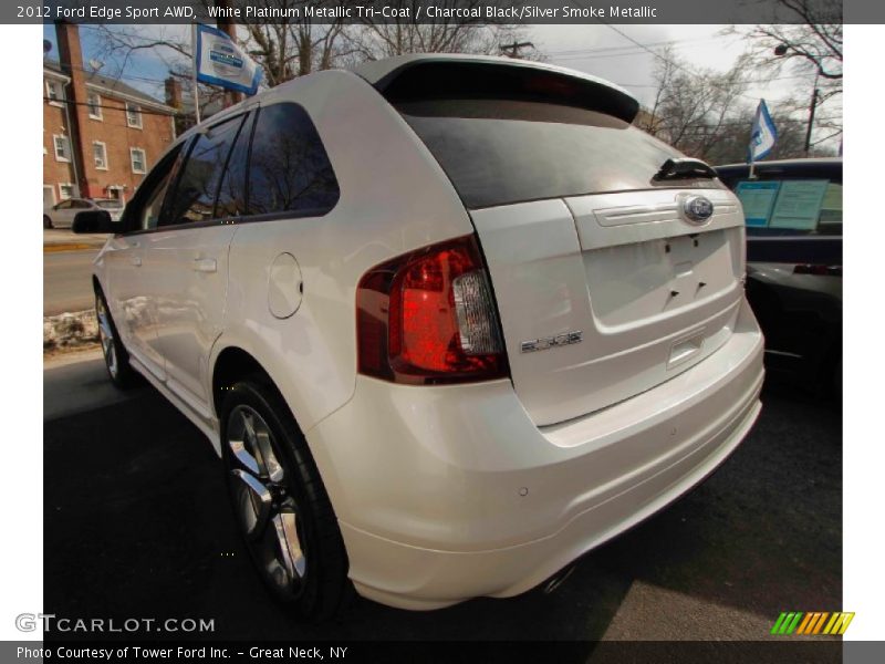 White Platinum Metallic Tri-Coat / Charcoal Black/Silver Smoke Metallic 2012 Ford Edge Sport AWD