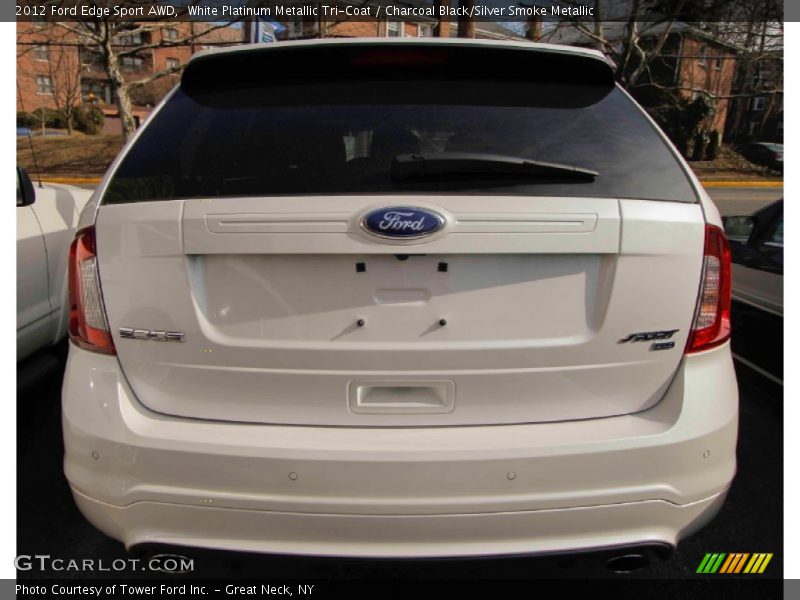 White Platinum Metallic Tri-Coat / Charcoal Black/Silver Smoke Metallic 2012 Ford Edge Sport AWD