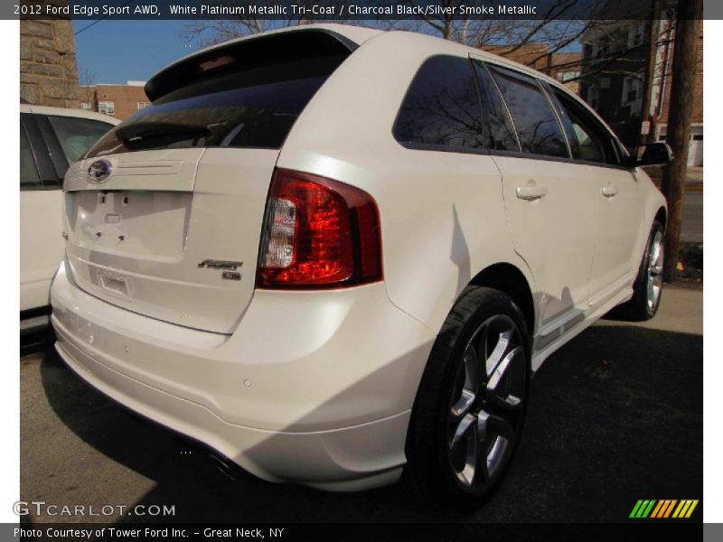 White Platinum Metallic Tri-Coat / Charcoal Black/Silver Smoke Metallic 2012 Ford Edge Sport AWD