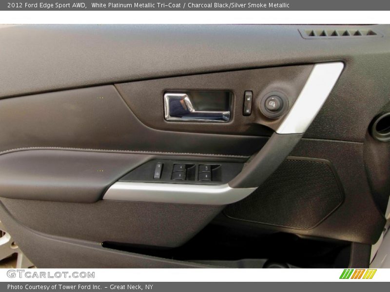 White Platinum Metallic Tri-Coat / Charcoal Black/Silver Smoke Metallic 2012 Ford Edge Sport AWD