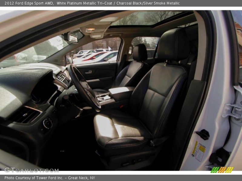 White Platinum Metallic Tri-Coat / Charcoal Black/Silver Smoke Metallic 2012 Ford Edge Sport AWD