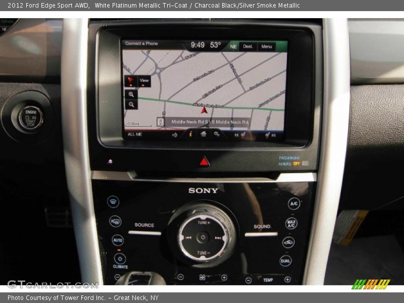 White Platinum Metallic Tri-Coat / Charcoal Black/Silver Smoke Metallic 2012 Ford Edge Sport AWD