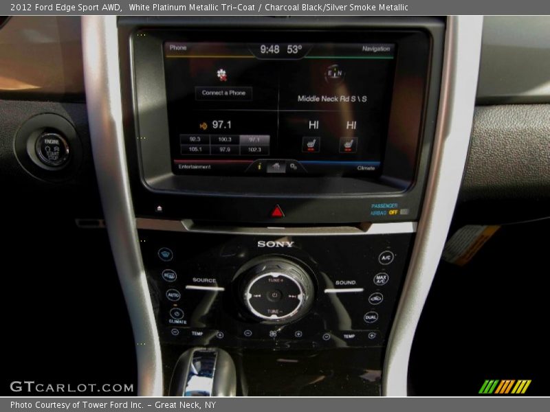 White Platinum Metallic Tri-Coat / Charcoal Black/Silver Smoke Metallic 2012 Ford Edge Sport AWD