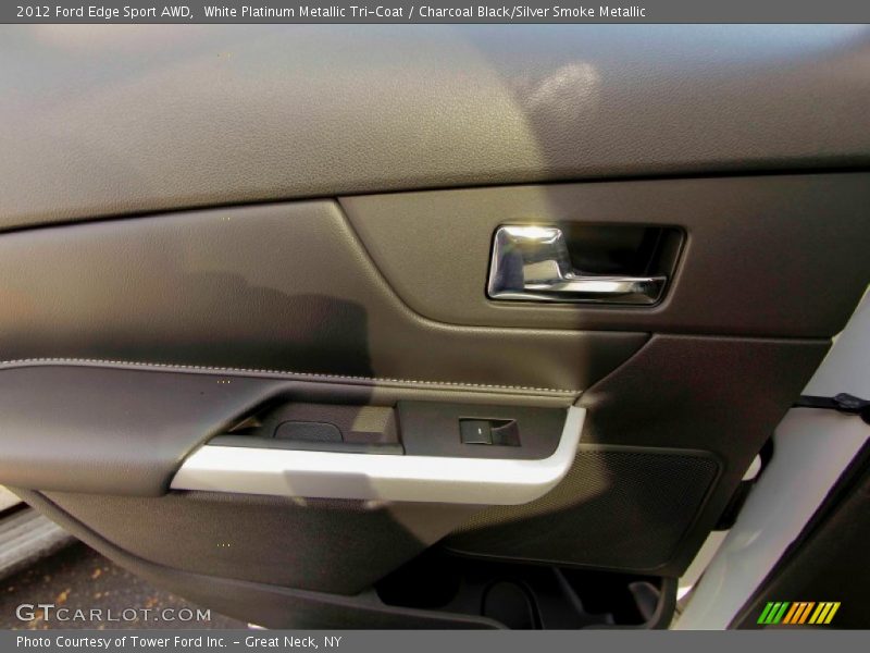 White Platinum Metallic Tri-Coat / Charcoal Black/Silver Smoke Metallic 2012 Ford Edge Sport AWD