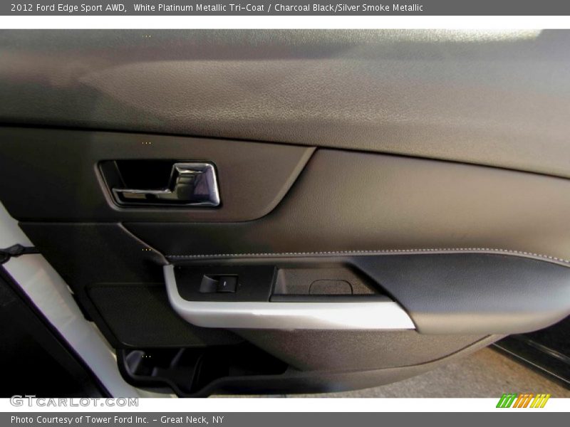 White Platinum Metallic Tri-Coat / Charcoal Black/Silver Smoke Metallic 2012 Ford Edge Sport AWD