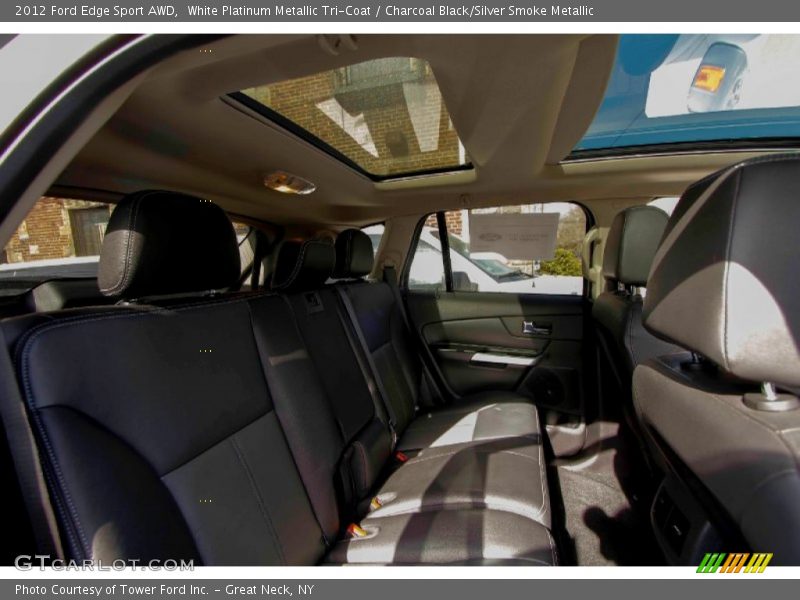 White Platinum Metallic Tri-Coat / Charcoal Black/Silver Smoke Metallic 2012 Ford Edge Sport AWD