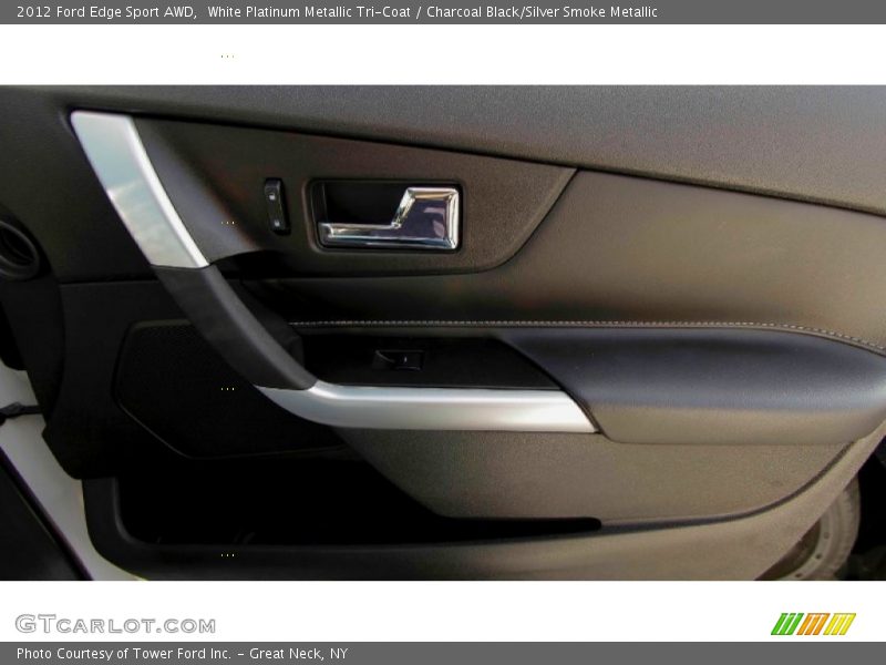 White Platinum Metallic Tri-Coat / Charcoal Black/Silver Smoke Metallic 2012 Ford Edge Sport AWD