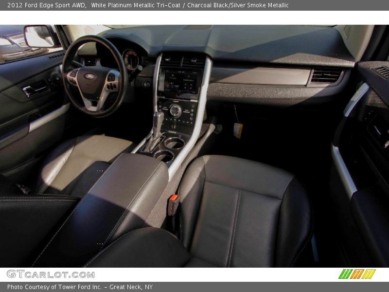 White Platinum Metallic Tri-Coat / Charcoal Black/Silver Smoke Metallic 2012 Ford Edge Sport AWD