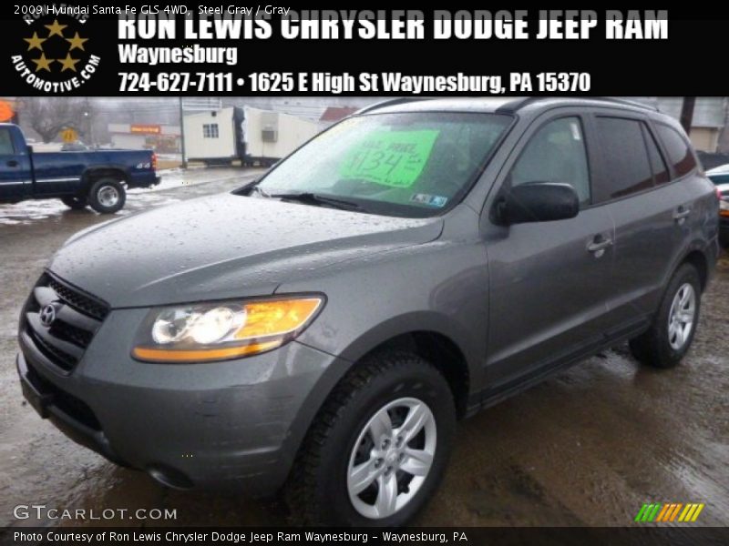 Steel Gray / Gray 2009 Hyundai Santa Fe GLS 4WD