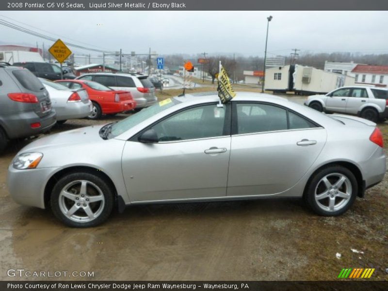 Liquid Silver Metallic / Ebony Black 2008 Pontiac G6 V6 Sedan