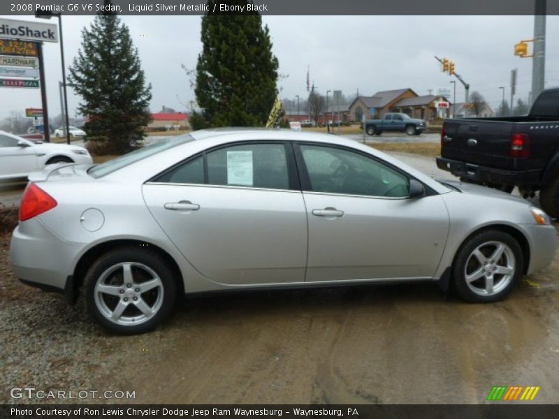 Liquid Silver Metallic / Ebony Black 2008 Pontiac G6 V6 Sedan