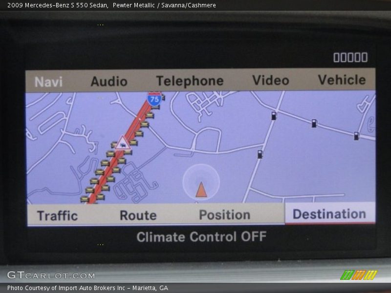 Navigation of 2009 S 550 Sedan