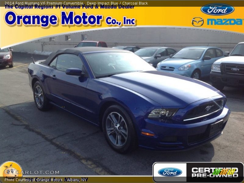 Deep Impact Blue / Charcoal Black 2014 Ford Mustang V6 Premium Convertible