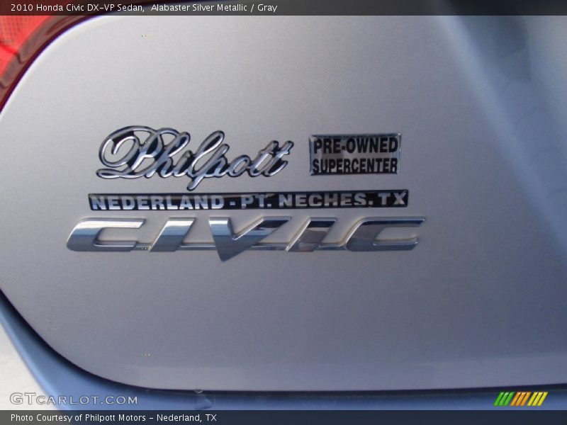 Alabaster Silver Metallic / Gray 2010 Honda Civic DX-VP Sedan