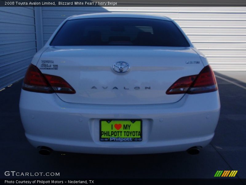 Blizzard White Pearl / Ivory Beige 2008 Toyota Avalon Limited
