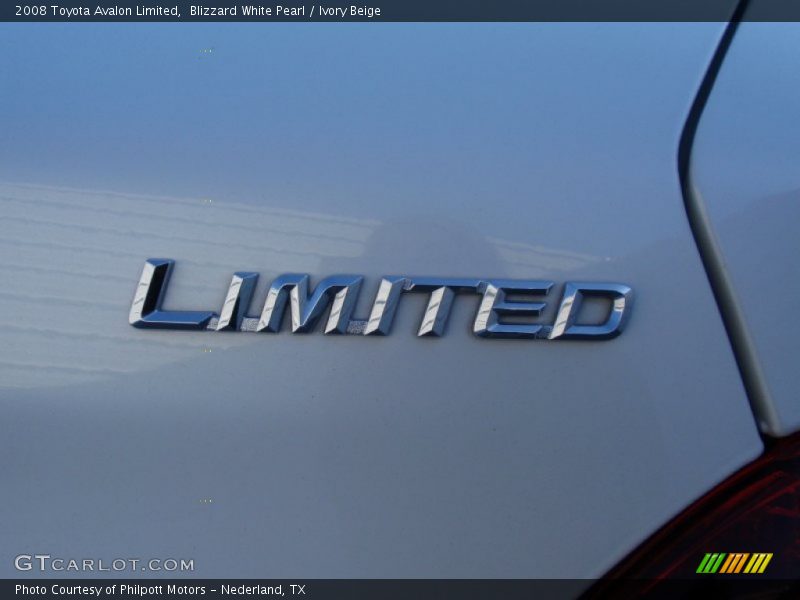 Blizzard White Pearl / Ivory Beige 2008 Toyota Avalon Limited