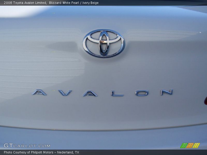 Blizzard White Pearl / Ivory Beige 2008 Toyota Avalon Limited